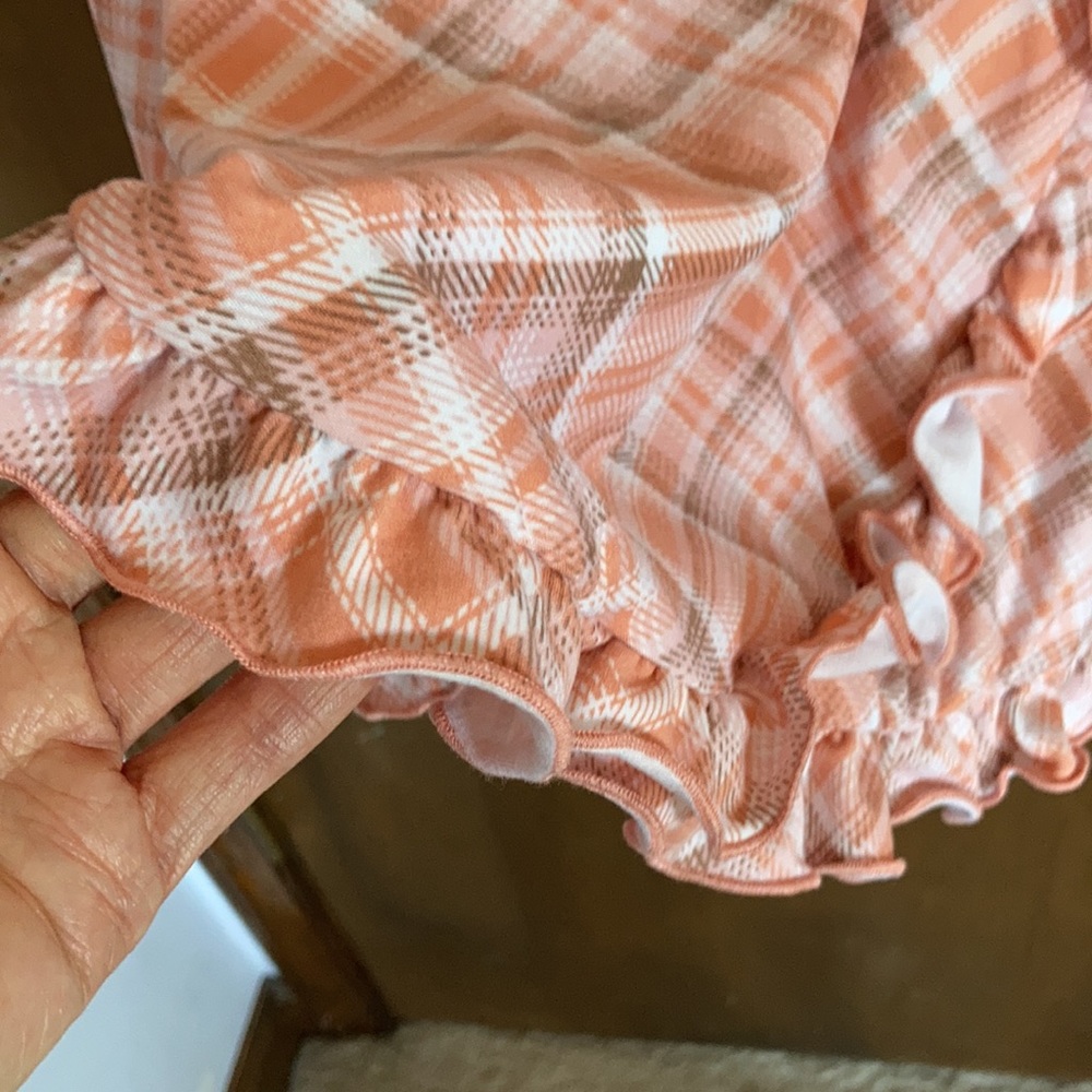 plaid print ruffle detail faux wrap dress w stretch 2X jrs - Picture 14 of 17